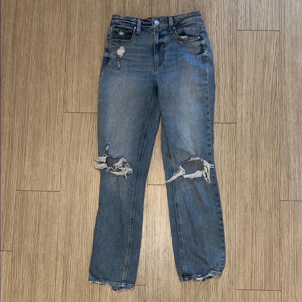 NWOT Paige Size 24 Noella High Rise Distressed Blue Jeans for Women